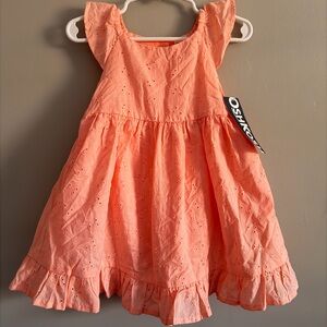 NEW OshKosh B'gosh Coral Eyelet Dress 18m